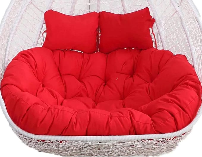 Dubbel Stoelkussen - Hangmat Kussen - Ontspannen Buiten - Extra Dikke Vulling - 150x110cm - Rood