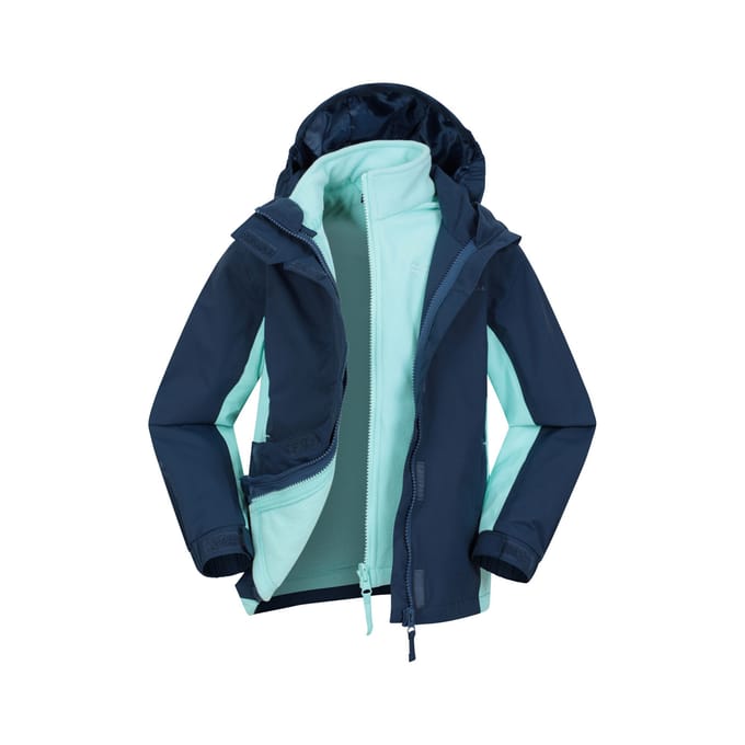 Mountain Warehouse Kinder/Kinder Lightning 3 in 1 Waterdichte Jas (Blauw)