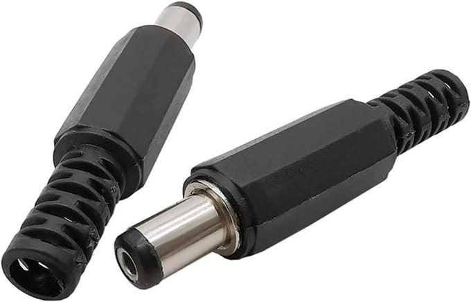 DC Connectoren Set - Voeding Adapter - Apparaten Aansluiten - Panel Mount Jack - 5.5x2.1mm 12V - Zwart