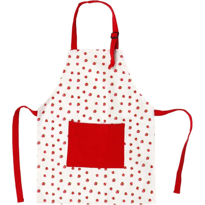 Kinderen Koken Bakken Schilderen Schort Koks Keuken Rood Aardbei white