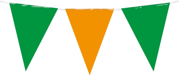 Vlaggenlijn | PE | Kleur: Groen en Oranje | Lengte: 10 meter