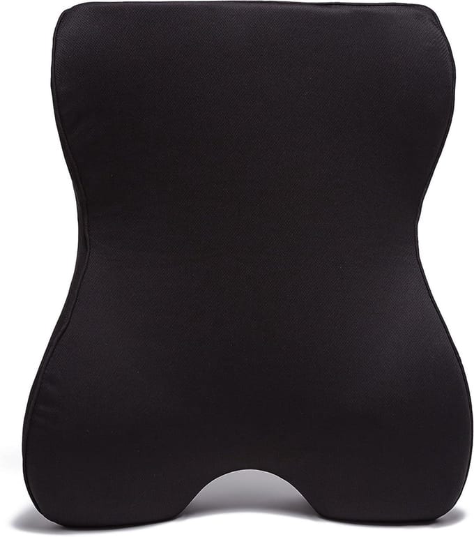 Rugleuning Ondersteuning Kussen - Lendensteun Kussen - Comfortabel Zitten - Traagschuim Vulling - High Back - Zwart