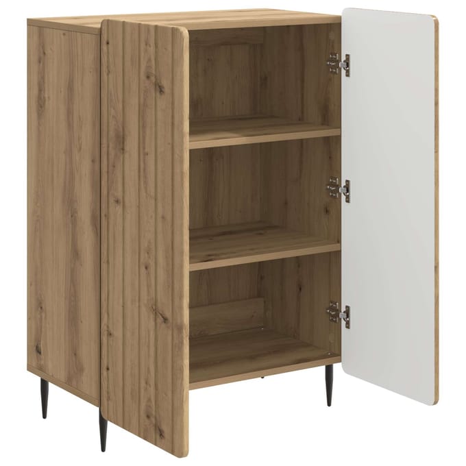 vidaXL - Dressoir - Artisanaal - eiken - 66 - x - 34,5 - x - 92 - cm - Bewerkt - hout