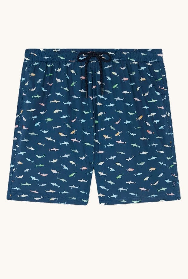 kostuum met kleurrijke haaien man blauw