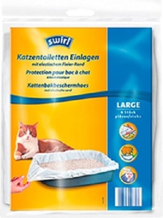 Kattenbakbeschermhoes met elastische rand - Swirl - Large - 60x45cm - 8x4st