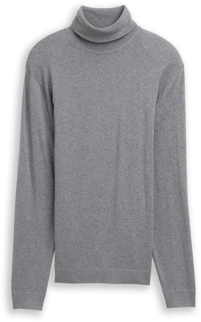 Tom Tailor - Trui met col en kasjmier - Maat XXL - classic dark grey melange