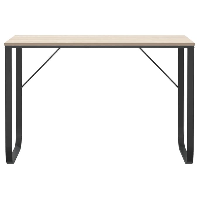 vidaXL - Computerbureau - 110x60x73 - cm - spaanplaat - zwart - en - eikenkleurig