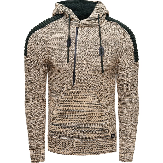 Chunky contrasterende hoodie met 1/2 rits