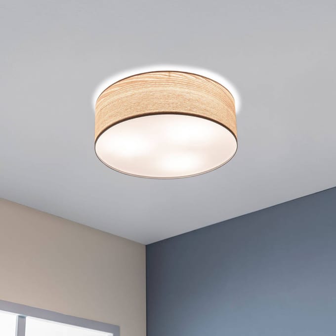 Neordic Plafondlampen Liska E27 230V max. 3x20W dimbaar Hout Hout, Metaal