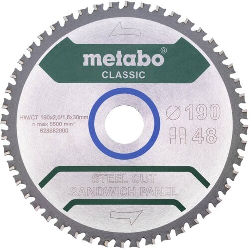 Metabo Steel Cut/Sandwich Panel - Cirkelzaagblad - 190mm - 48 Tanden - Carbide Material