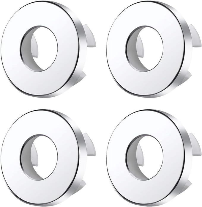 4x Universele Zilveren Overloopring voor Wastafel en Gootsteen (22-24mm)