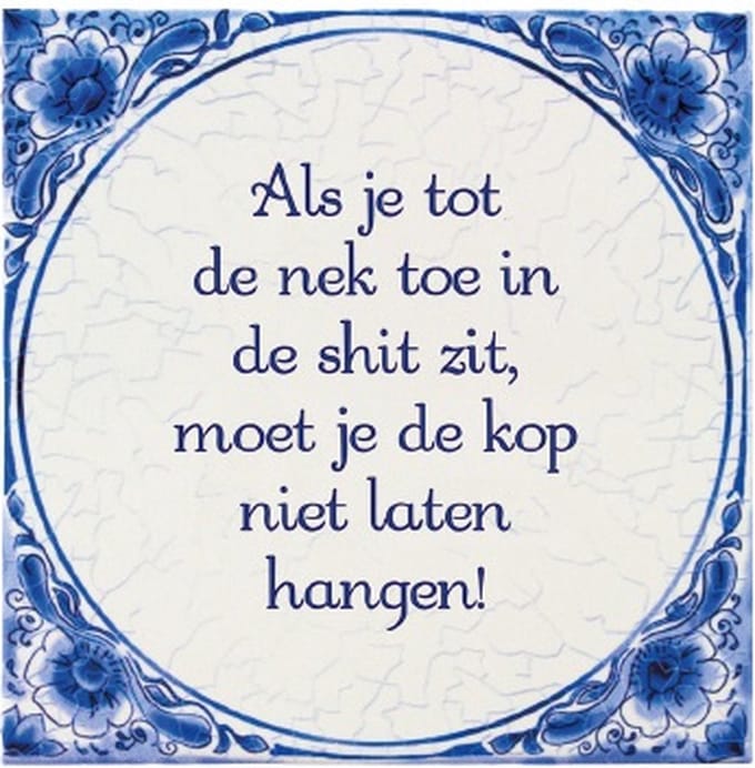 Tegels delfts blauw - Tot de nek