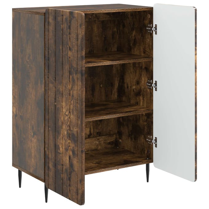 vidaXL - Dressoir - Gerookt - eiken - 66 - x - 34,5 - x - 92 - cm - Bewerkt - hout