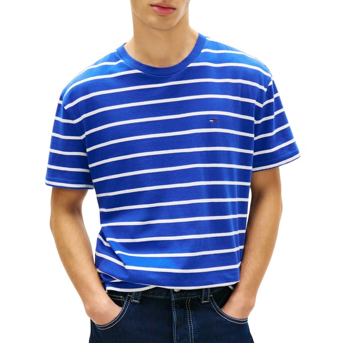 Tommy Hilfiger Regular Stripe Ss Tee Fizzy Blue Stripe Taglia: M | Magliette basic Outlet | Uomo | Blu