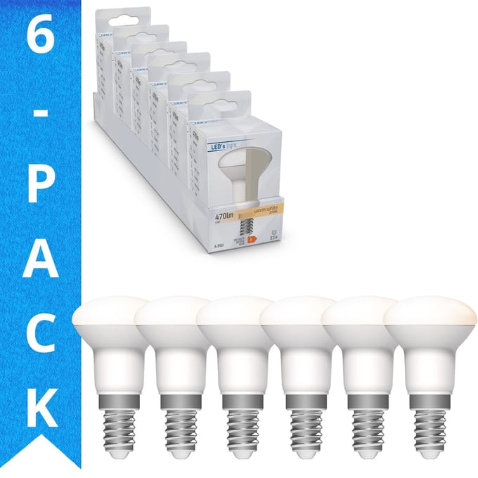 LED's Light E14 LED reflectorlampen - R50 - Warm wit licht - 4W vervangt 40W - 6PACK
