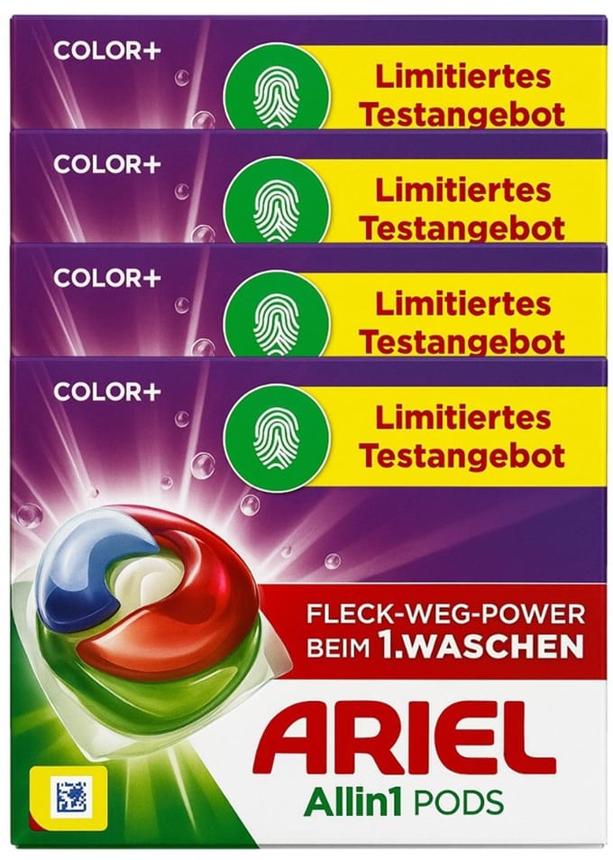 Ariel All-in-1 Pods Color+ Wasmiddelcapsules – 10 Wasbeurten – 4-Pack (Totaal 40 Caps)