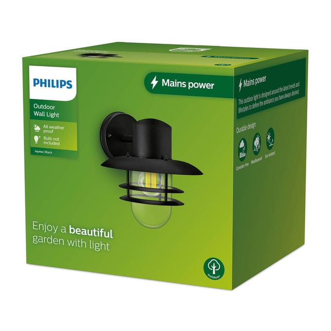 Philips Inyma wandlamp - zwart - E27