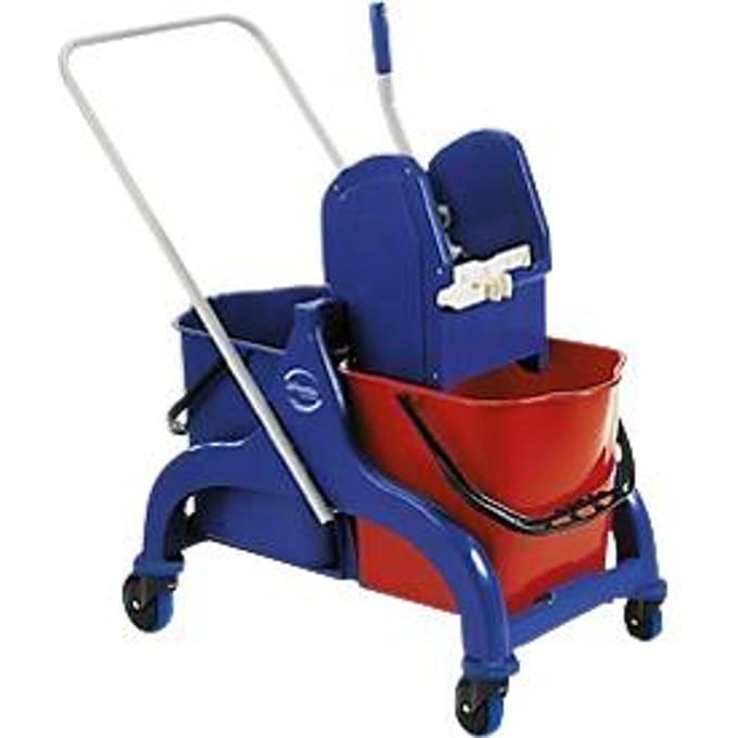 Dubbele rolemmer Poly III, Volume 30 liter, 2 x emmer 15 liter, met mop-pers