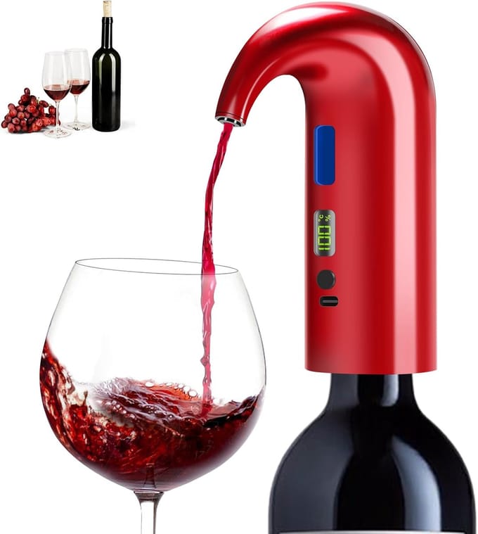 Automatische Draagbare Wijndispenser met Temperatuurweergave - Elektrische Wijbeluchter en Decanter