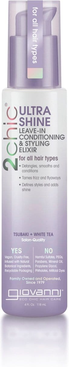 Giovanni Cosmetics - 2chic - Ultra-Shine Leave-In Conditioning & Styling Elixir with Tsubaki & White Tea - 118 ml