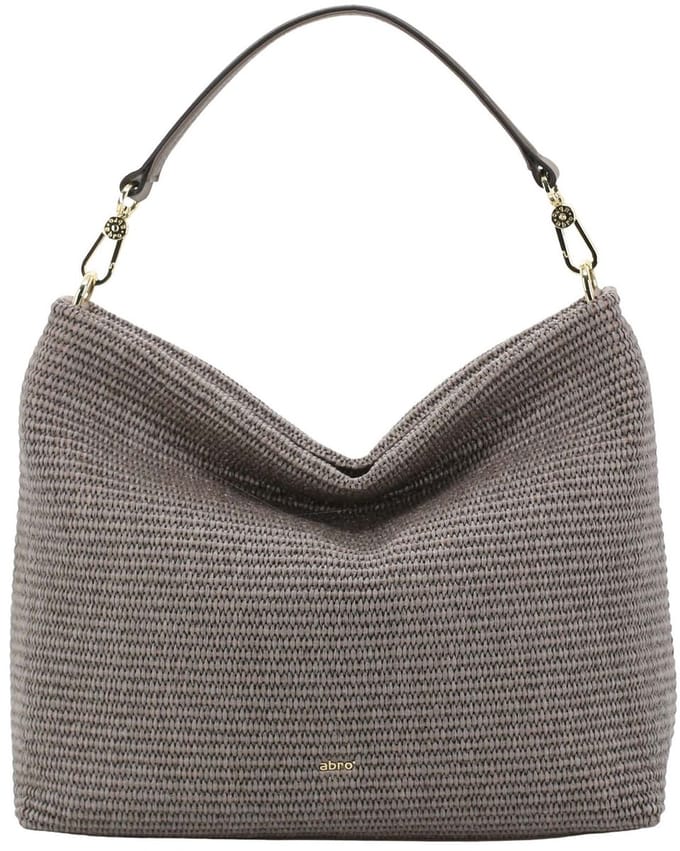 abro Schoudertas Handtas Fabric Raffia Hobo Bag Kaia Tope Taupe