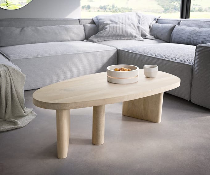 Salontafel Wido 110x50 cm Mango White Wash