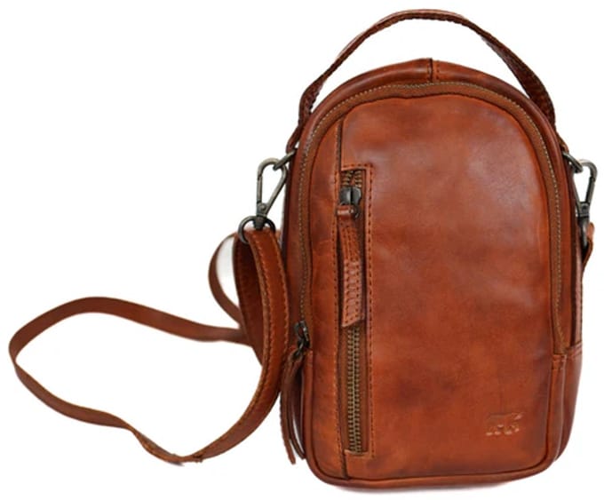 Bear Design Klein schoudertasje met ritsen 'Bodhi' - Cognac