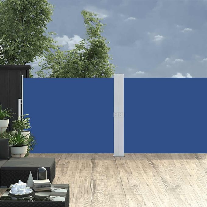 vidaXL - Tuinscherm - uittrekbaar - 140x1200 - cm - blauw