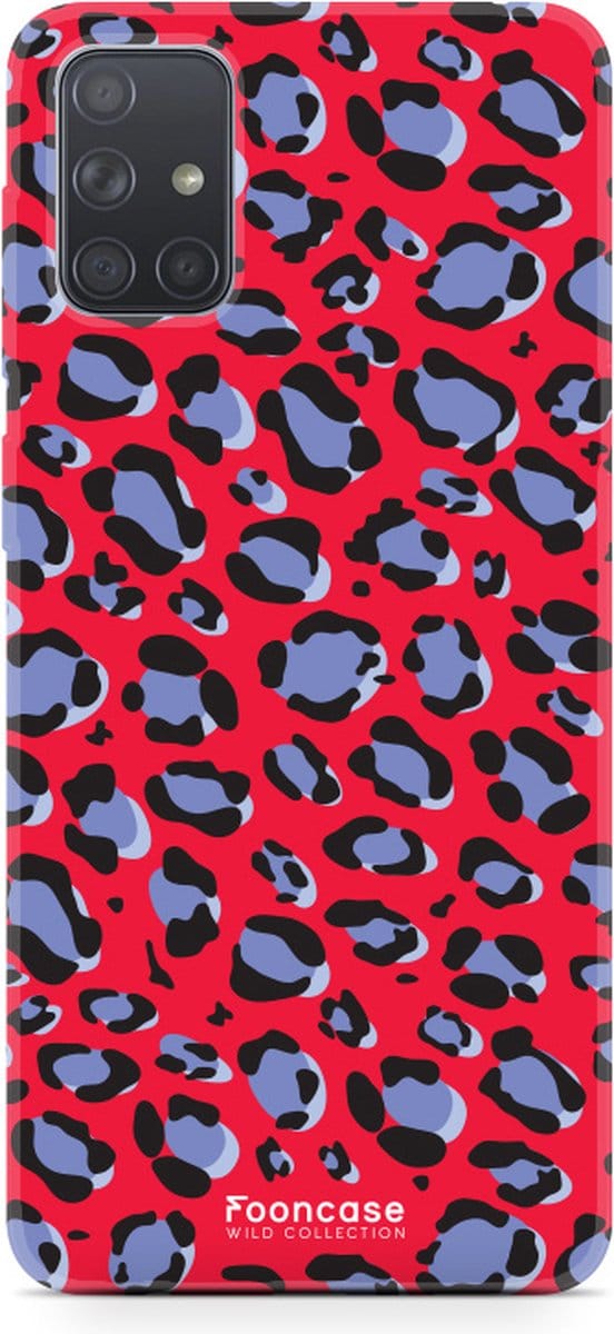 Fooncase Hoesje Geschikt voor Samsung Galaxy A51 - Shockproof Case - Back Cover / Soft Case - Luipaard / Leopard print / Rood