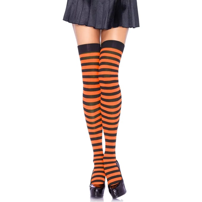 Vrouwelijke gestreepte nylon autofixerende panty's Leg Avenue