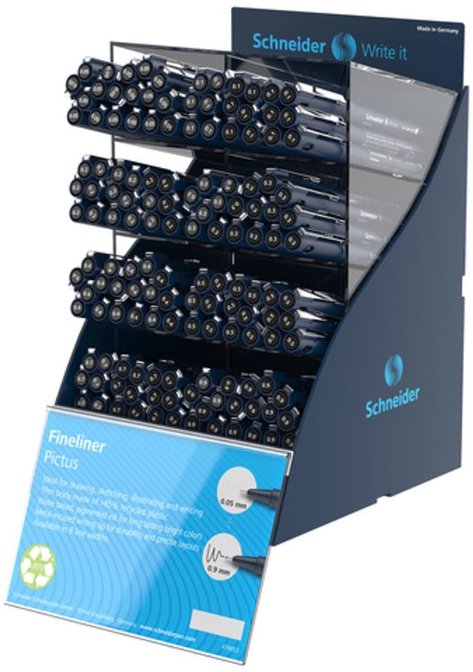 Fineliner Schneider Pictus 144st. SIS-display Engels