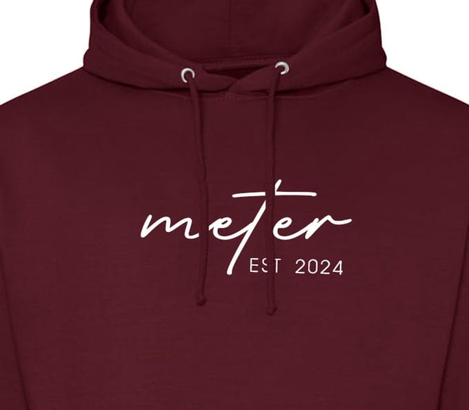 Hoodie dames met capuchon - Sweater dames capuchon - Meter - Meter cadeau - Liefste meter - Meter est 2024 - Bordeaux M