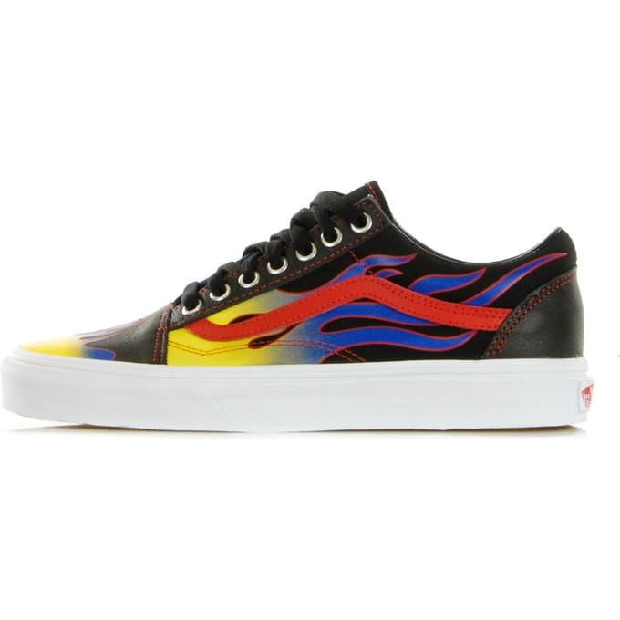 Old Skool Lage Herenschoen (racer) Zwart/rood