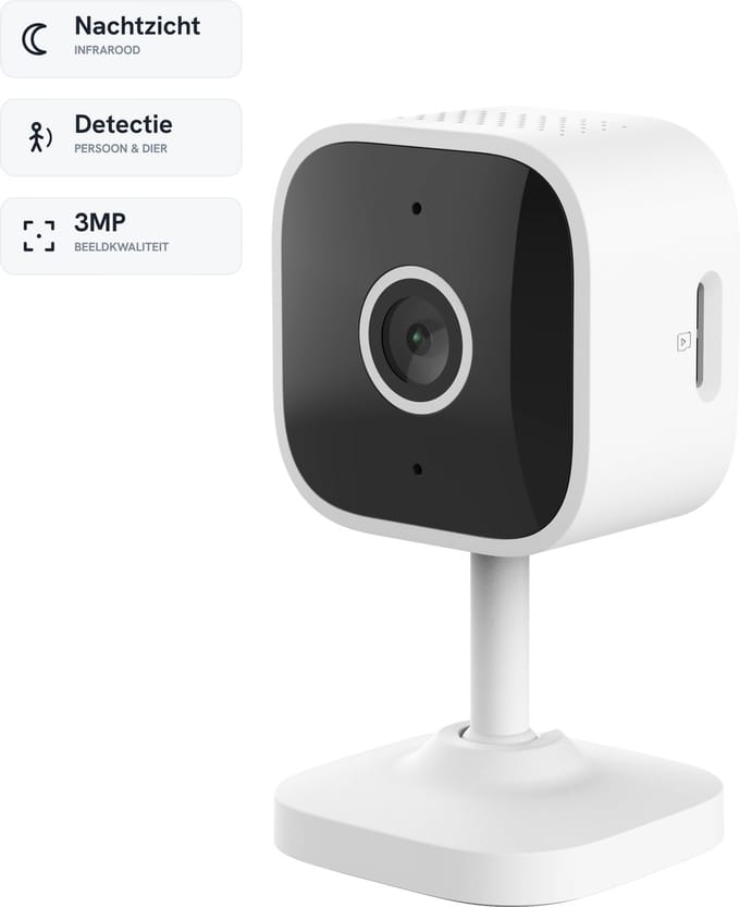 Trust IPCAM-2900 - WiFi Beveiligingscamera voor Binnen - 3MP - Nachtzicht - Human Detection - Wit