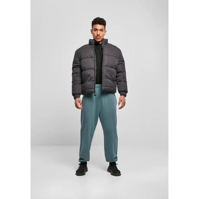 Urban Classics - Cropped Down Gewatteerd jack - S - Zwart