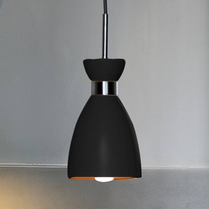 FARO BARCELONA Retro hanglamp, zwart