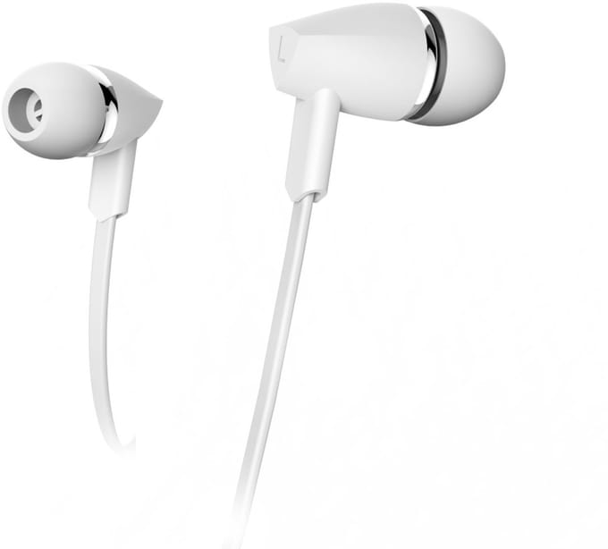Oordopjes Joy, in-ear, microfoon, platte kabel, wit