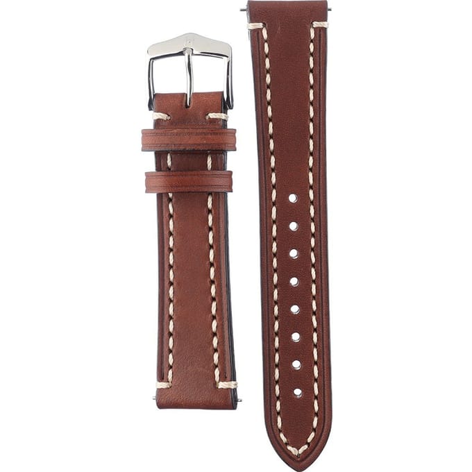 Hirsch Horlogeband -  Liberty Bruin - Leer - 20mm
