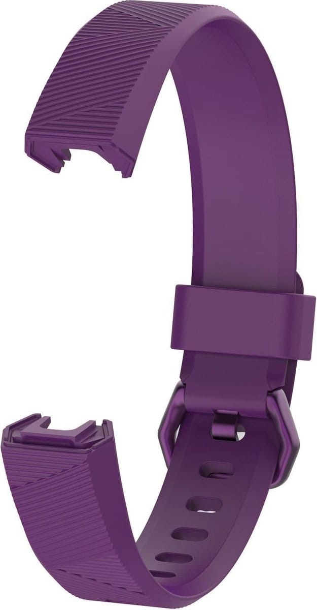 KELERINO. Siliconen bandje geschikt voor Fitbit Alta (HR) - Gespsluiting - Paars - Small