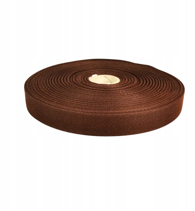 Ariadna Visgraat Band 30mm Katoen/Polyester - 50m Rol - Bruin