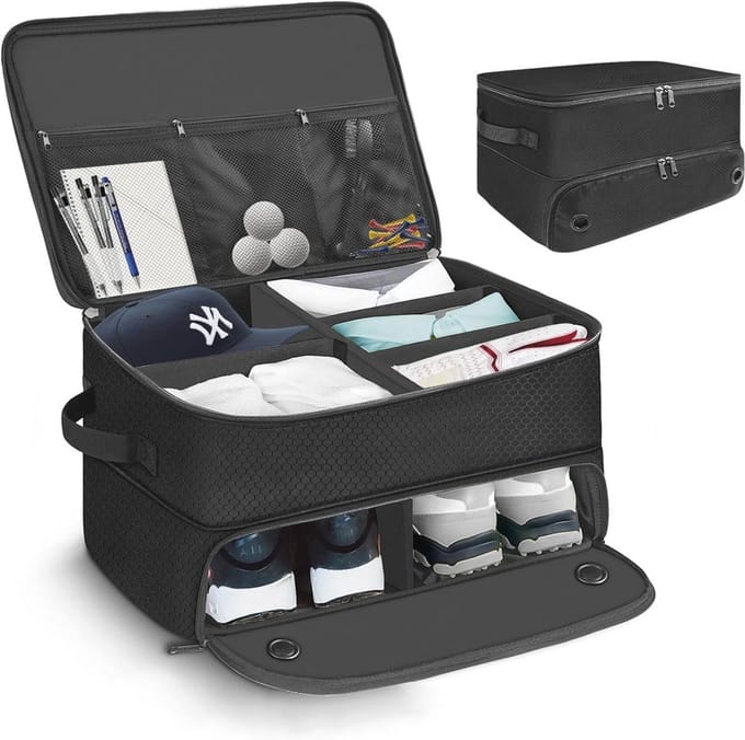 Opvouwbare Golf Trunk Organizer met Compartiment voor Schoenen - Waterdichte Golfaccessoires Opbergtas