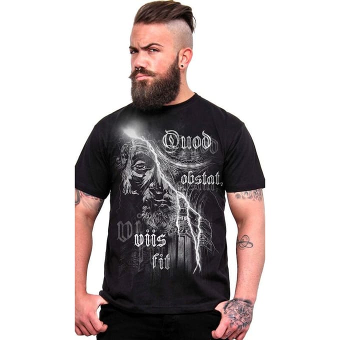 Outer Vision T-shirt - Thunder Face - Rex - S tot 3XL - voor Mannen - zwart
