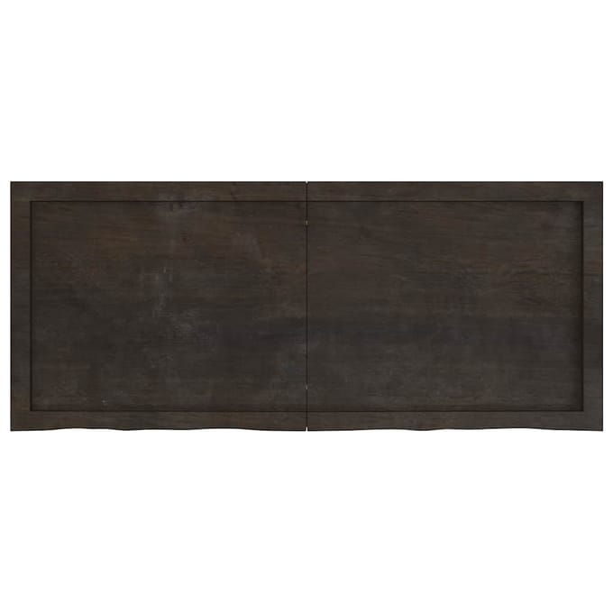 vidaXL - Wandschap - behandeld - massief - eikenhout - donkerbruin