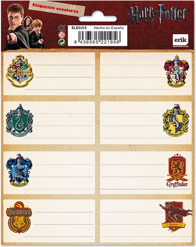 Harry Potter Etiketten 4 X 8 Cm Papier Bruin/naturel 16 Stuks