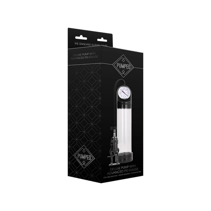 Pumped Deluxe  Penis Pomp met Meter Inclusief Siliconen Penisring - 30 cm - Transparant