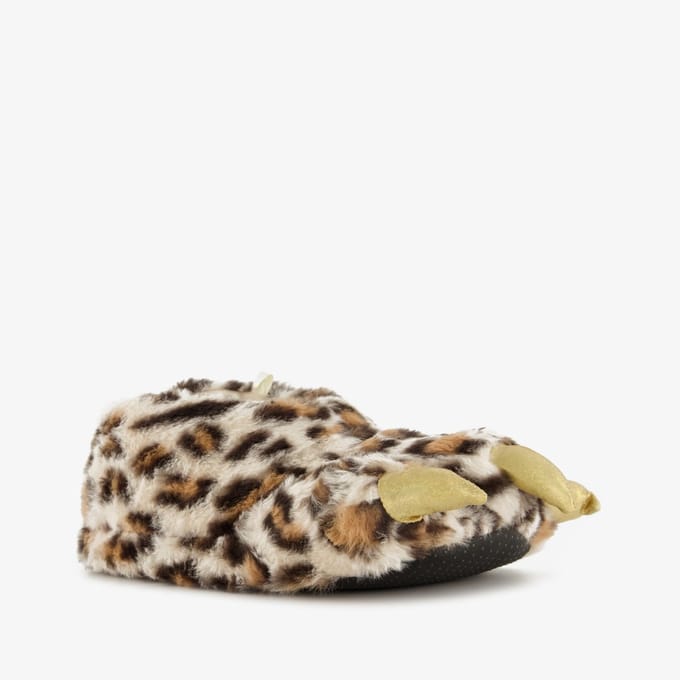 Thu!s dames pantoffels panterpoot - Beige - Sloffen - Maat 40/41
