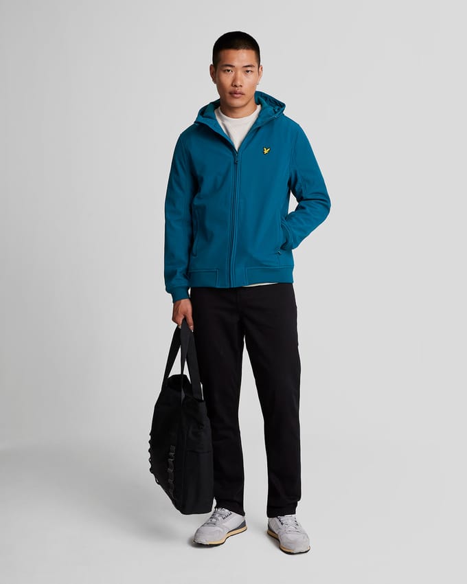 Heren Fleece Achter Softshell Jas in Marineblauw