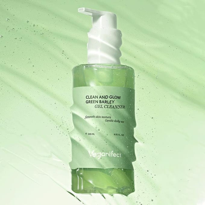 [Veganifect] Clean And Glow Groene Gerst Gel Reiniger 205ml white