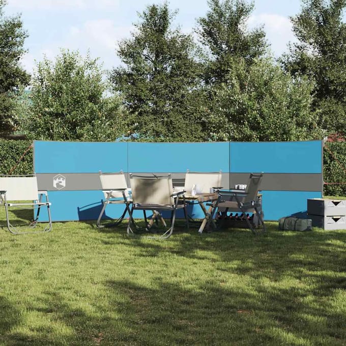 vidaXL - Windscherm - camping - waterdicht - 490x123 - cm - blauw