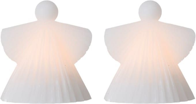 Sirius Asta - Lichtgevende engeltjes - Kerst - LED lampjes - sfeer - kerst decoratie - wit - Set van 2 (10cm)